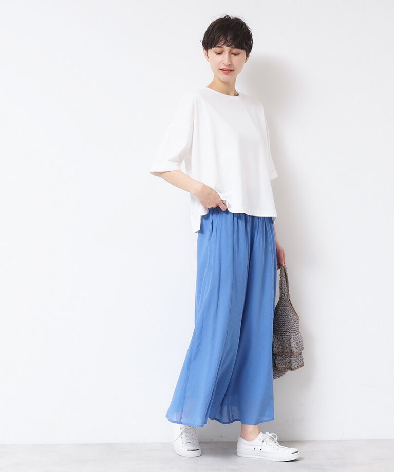 Dessin「【二の腕カバー・接触冷感】ロールアップスリーブTシャツ（XS～L）」|Tシャツ・カットソー|