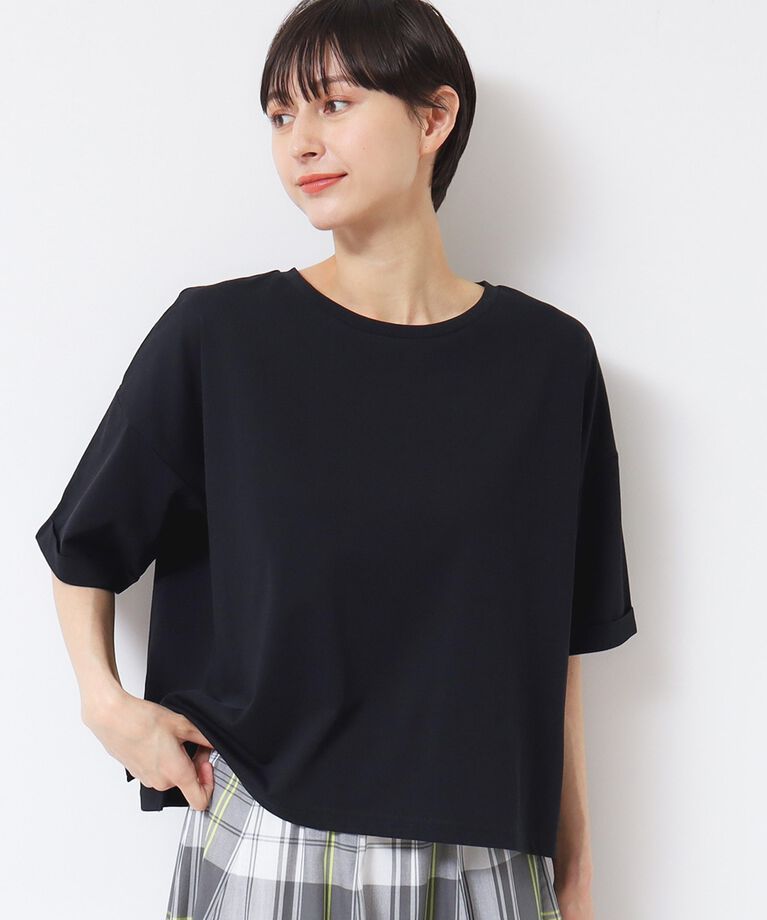 Dessin「【二の腕カバー・接触冷感】ロールアップスリーブTシャツ（XS～L）」|Tシャツ・カットソー|