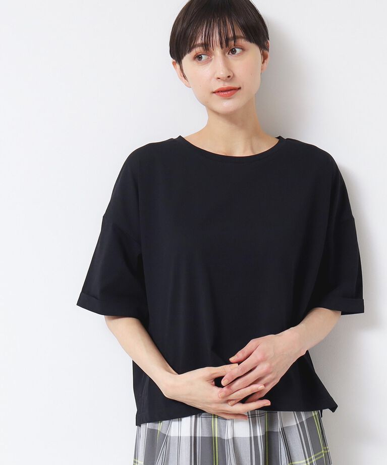 Dessin「【二の腕カバー・接触冷感】ロールアップスリーブTシャツ（XS～L）」|Tシャツ・カットソー|
