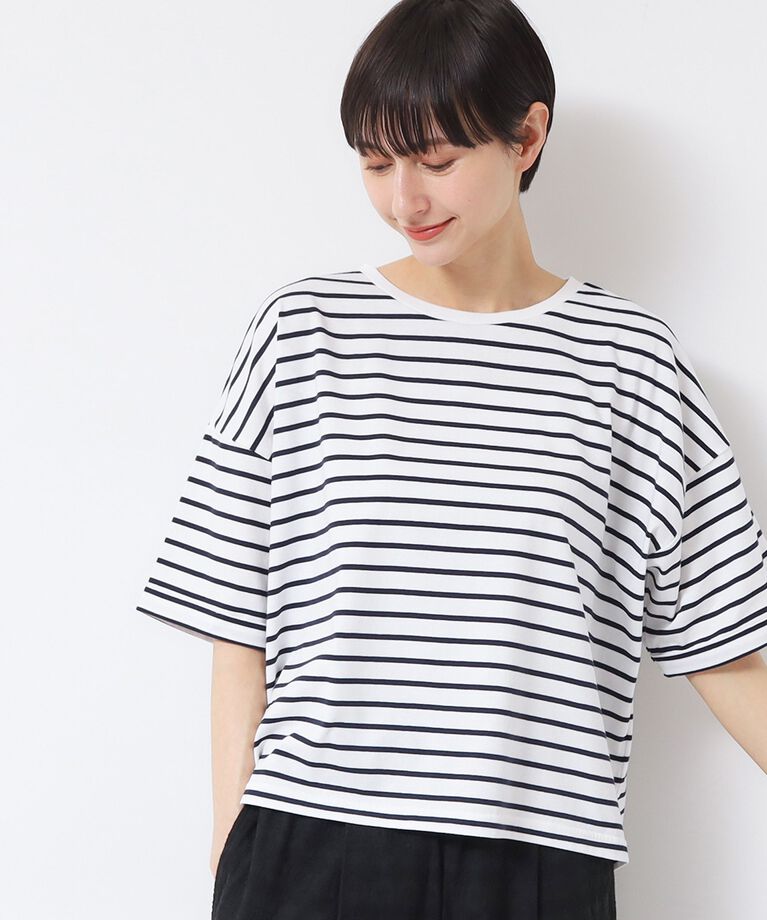 Dessin「【二の腕カバー・接触冷感】ロールアップスリーブTシャツ（XS～L）」|Tシャツ・カットソー|ブルー(193)