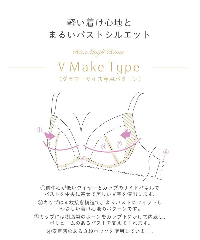 Risa Magli「スカイラー ブラジャー（G-H）＜V Make Type＞」|インナー|