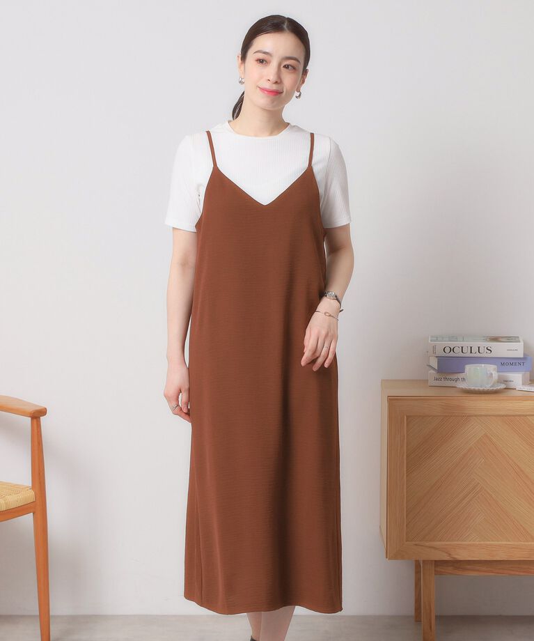 ITS’DEMO「【接触冷感／吸水速乾／洗濯機OK／イージーケア】ジレ×キャミワンピースセット＜ラク服シリーズ＞」|ワンピース|