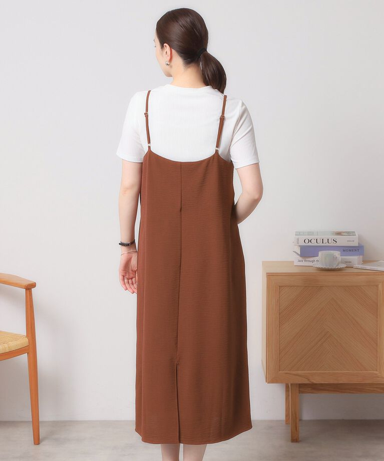 ITS’DEMO「【接触冷感／吸水速乾／洗濯機OK／イージーケア】ジレ×キャミワンピースセット＜ラク服シリーズ＞」|ワンピース|