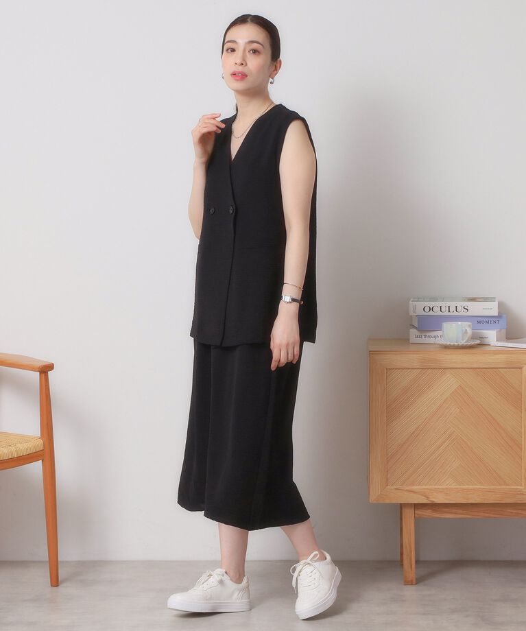ITS’DEMO「【接触冷感／吸水速乾／洗濯機OK／イージーケア】ジレ×キャミワンピースセット＜ラク服シリーズ＞」|ワンピース|