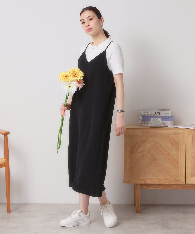 ITS’DEMO「【接触冷感／吸水速乾／洗濯機OK／イージーケア】ジレ×キャミワンピースセット＜ラク服シリーズ＞」|ワンピース|