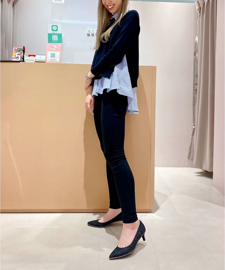 ESPERANZA「履きやすいパンプスヒール約5.5cm/グリッター」|パンプス|