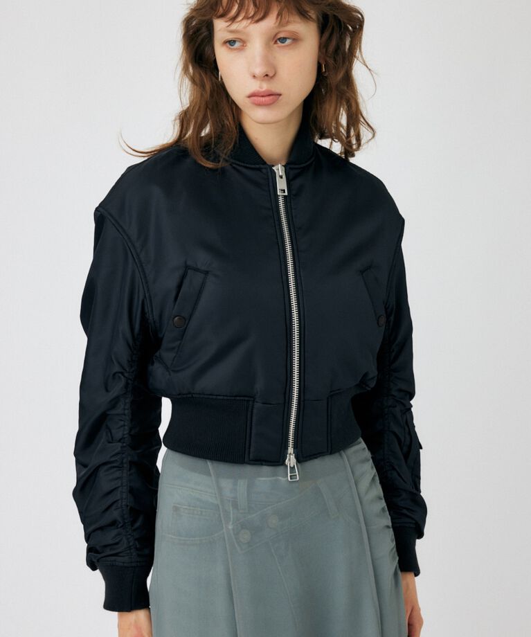 MOUSSY「VOLUME CROPPED MA-1」|ブルゾン・スタジャン|BLK
