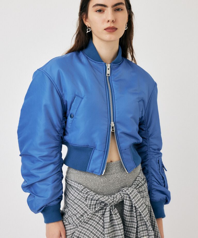 MOUSSY「VOLUME CROPPED MA-1」|ブルゾン・スタジャン|BLU