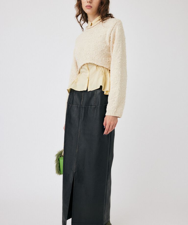 MOUSSY「WIDE SLEEVE CROPPED ニット」|ニット・セーター|
