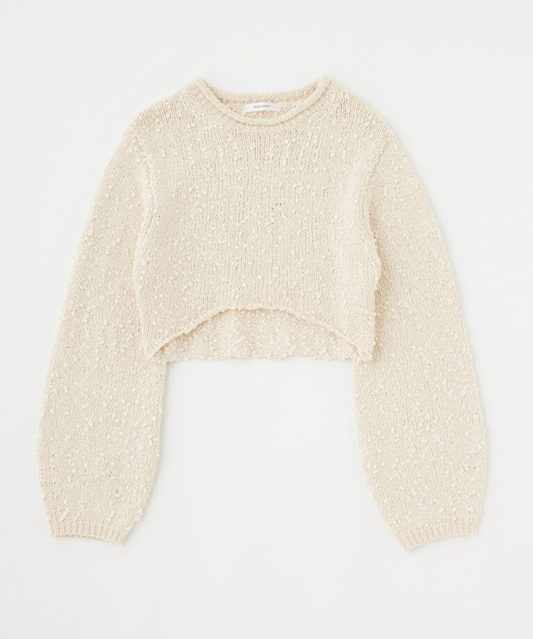 MOUSSY「WIDE SLEEVE CROPPED ニット」|ニット・セーター|
