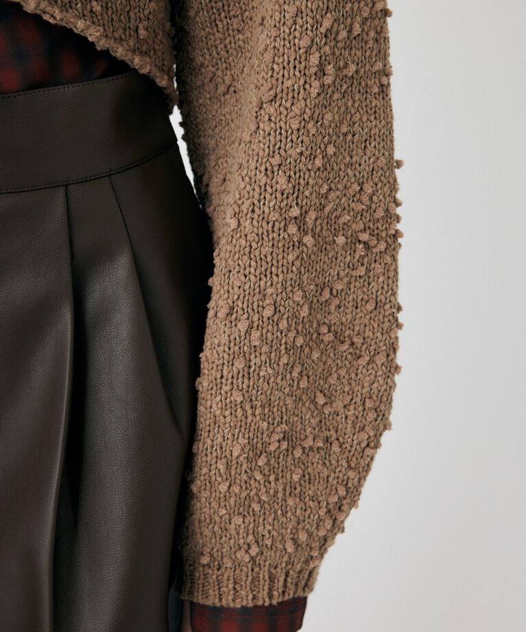MOUSSY「WIDE SLEEVE CROPPED ニット」|ニット・セーター|