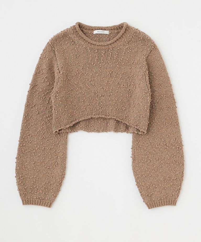 MOUSSY「WIDE SLEEVE CROPPED ニット」|ニット・セーター|