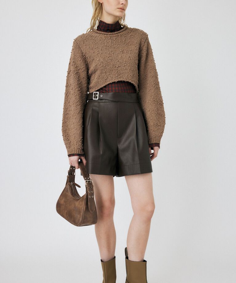 MOUSSY「WIDE SLEEVE CROPPED ニット」|ニット・セーター|