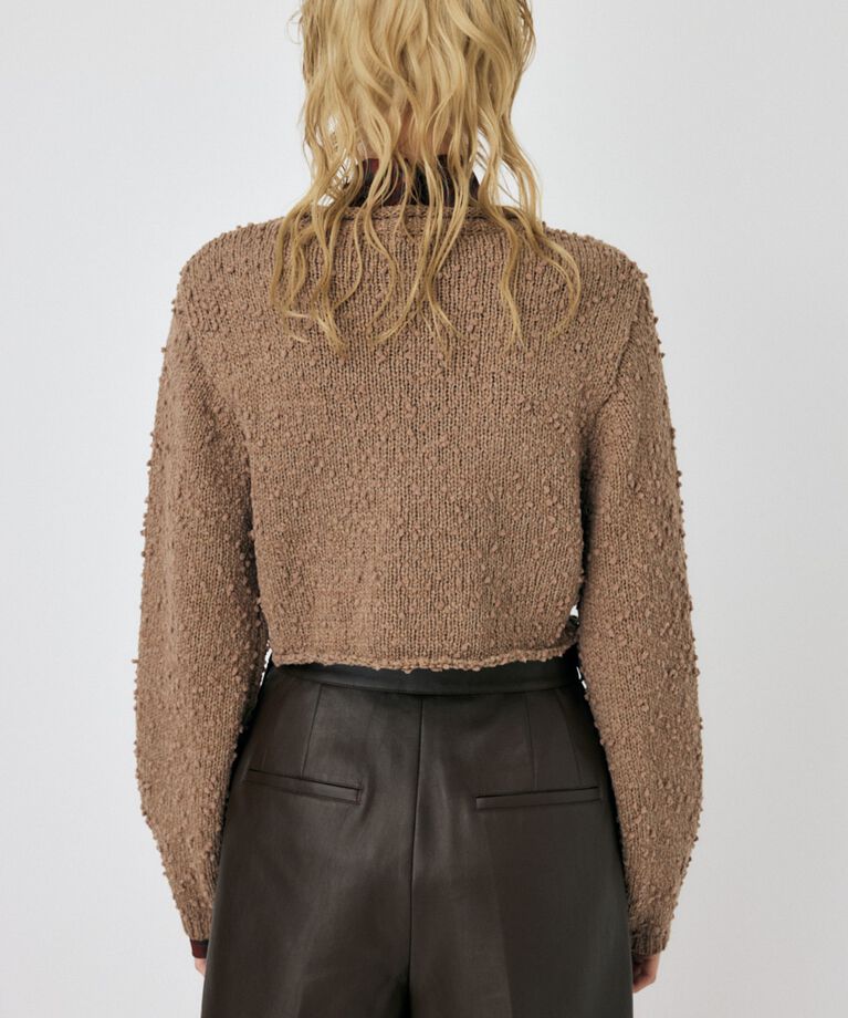 MOUSSY「WIDE SLEEVE CROPPED ニット」|ニット・セーター|