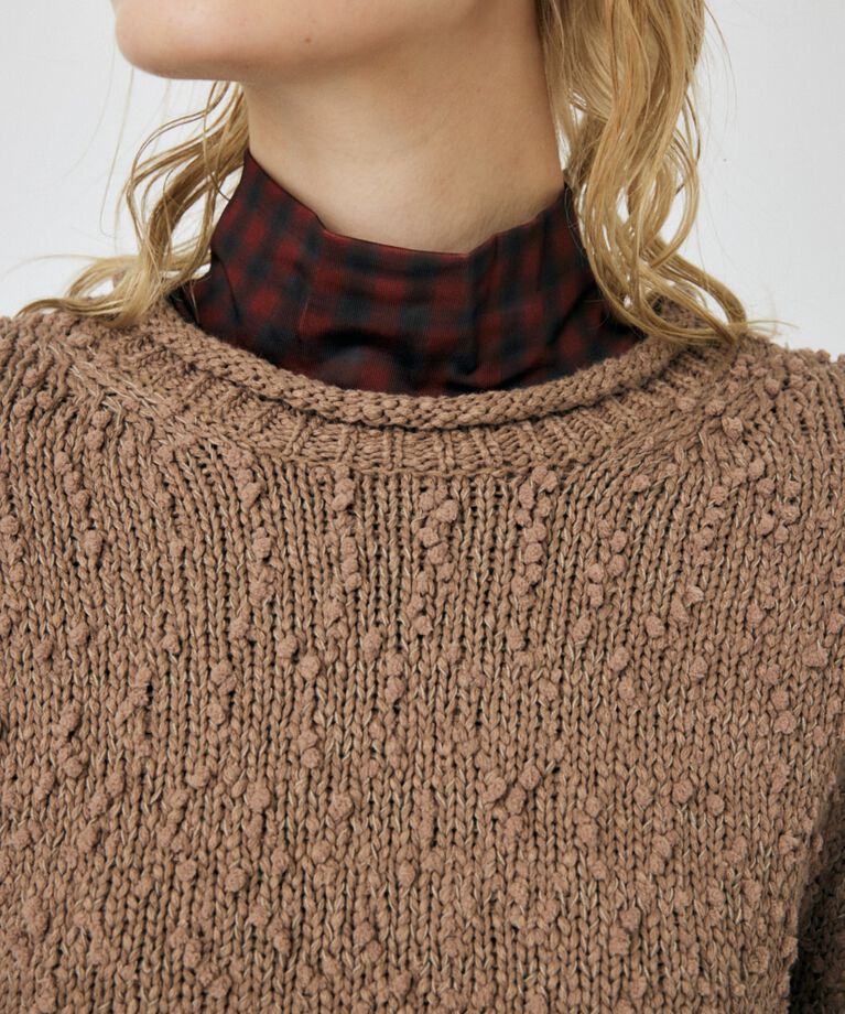 MOUSSY「WIDE SLEEVE CROPPED ニット」|ニット・セーター|