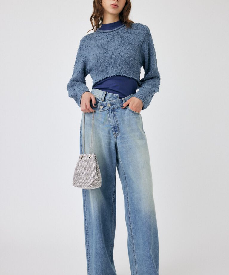 MOUSSY「WIDE SLEEVE CROPPED ニット」|ニット・セーター|