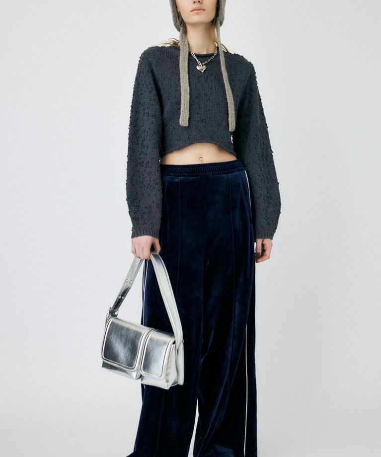 MOUSSY「WIDE SLEEVE CROPPED ニット」|ニット・セーター|