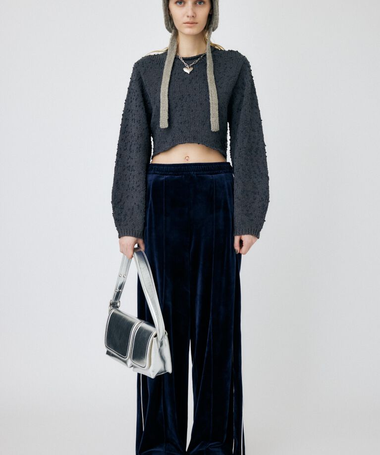 MOUSSY「WIDE SLEEVE CROPPED ニット」|ニット・セーター|