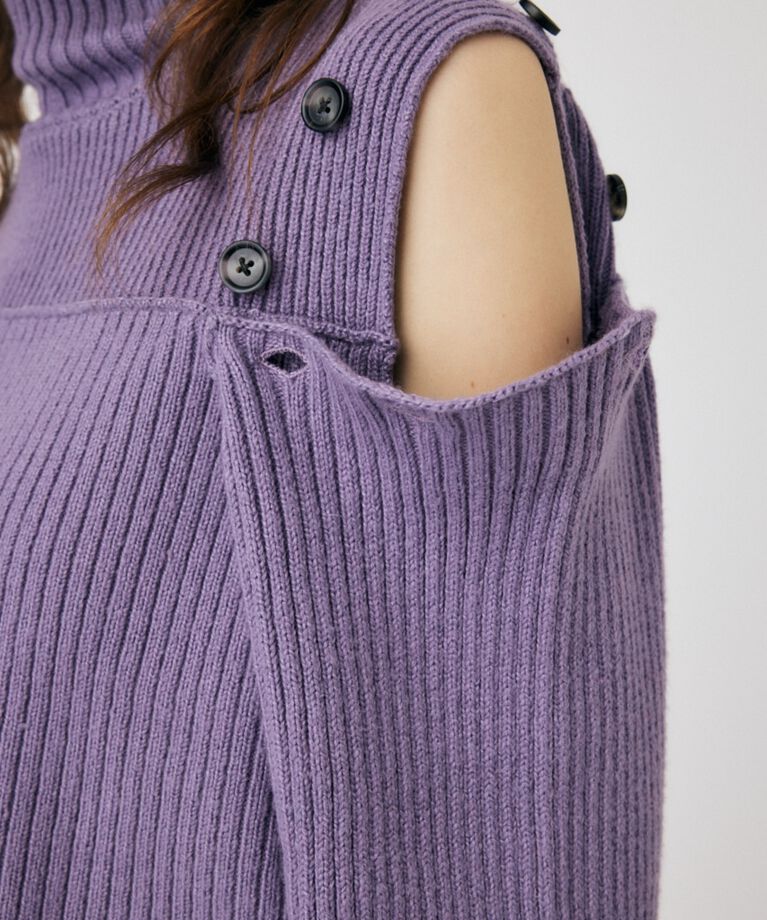 MOUSSY「LAYERED LIKE オープンショルダーニット」|ニット・セーター|