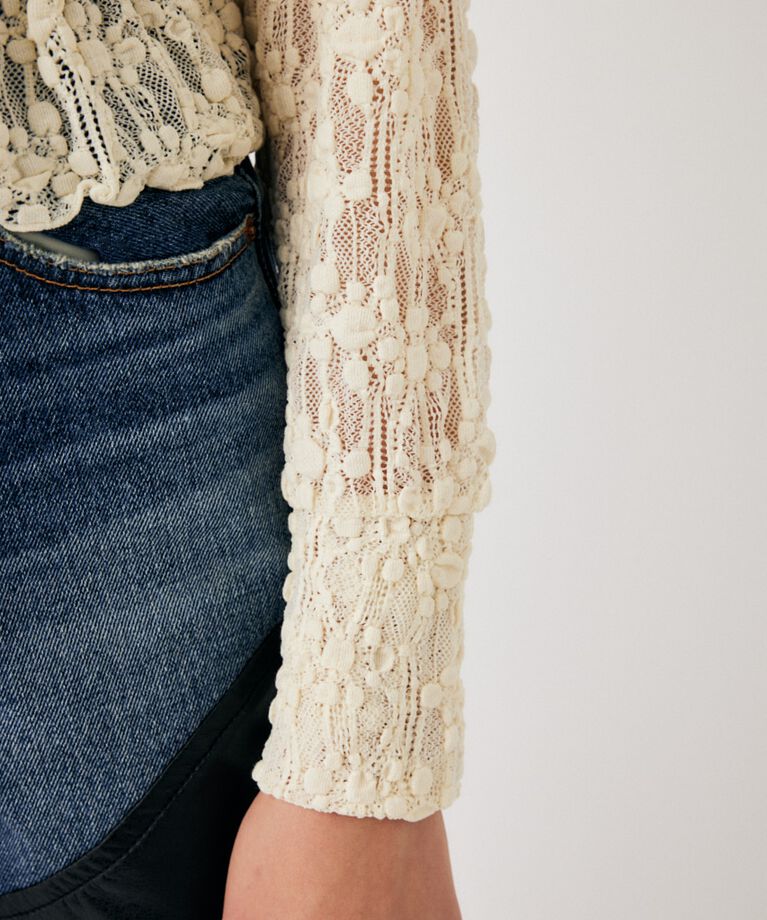 MOUSSY「RUFFLE LACY CUT ブラウス」|Tシャツ・カットソー|