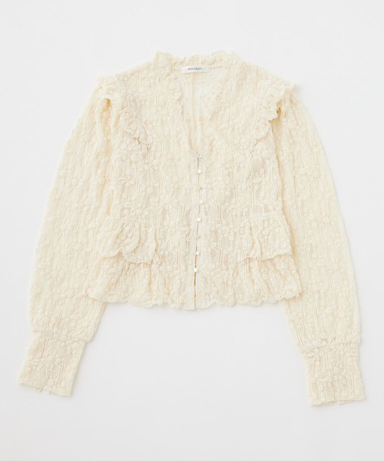 MOUSSY「RUFFLE LACY CUT ブラウス」|Tシャツ・カットソー|