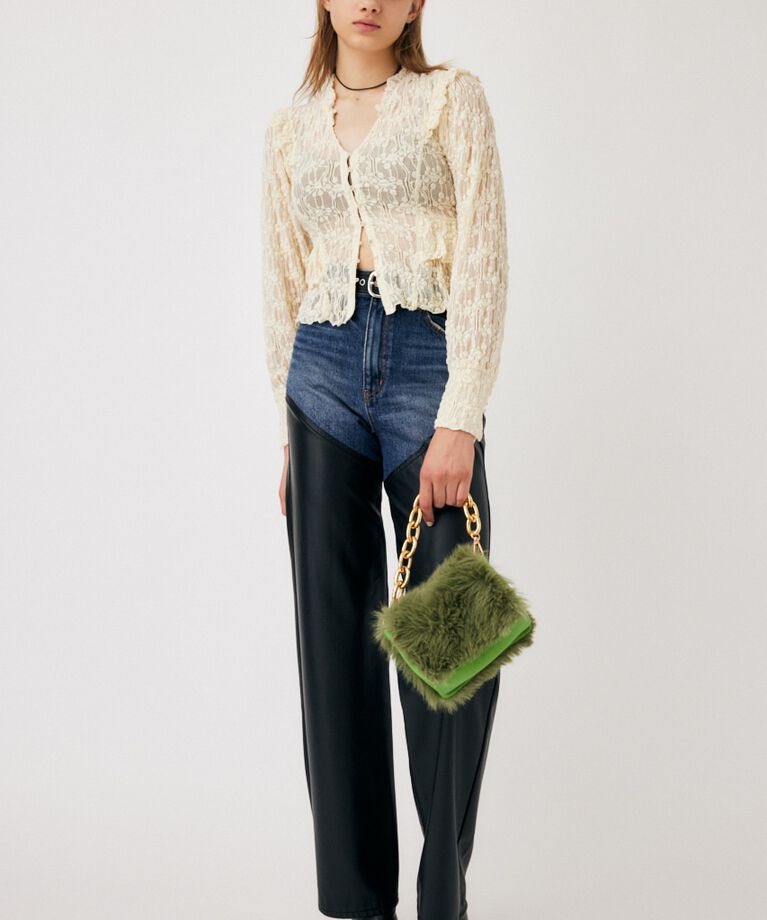 MOUSSY「RUFFLE LACY CUT ブラウス」|Tシャツ・カットソー|