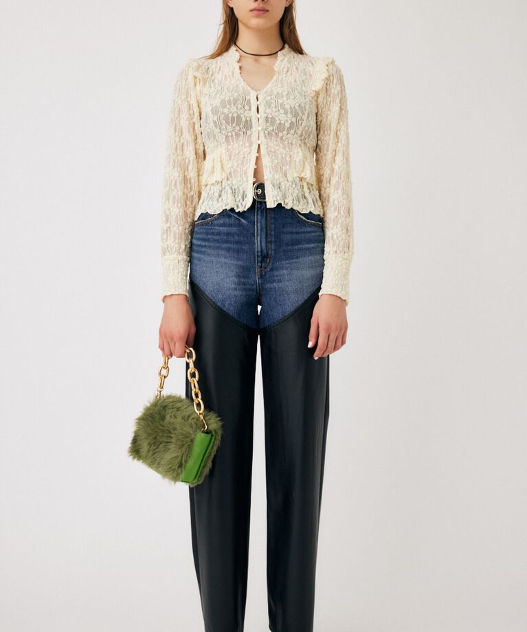 MOUSSY「RUFFLE LACY CUT ブラウス」|Tシャツ・カットソー|