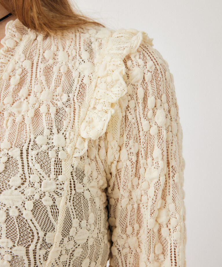 MOUSSY「RUFFLE LACY CUT ブラウス」|Tシャツ・カットソー|