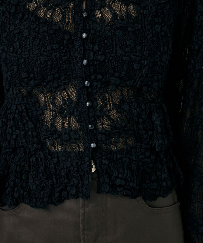 MOUSSY「RUFFLE LACY CUT ブラウス」|Tシャツ・カットソー|