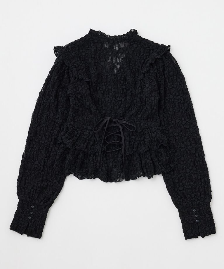 MOUSSY「RUFFLE LACY CUT ブラウス」|Tシャツ・カットソー|