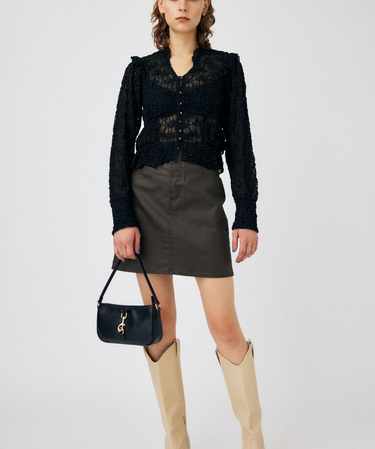 MOUSSY「RUFFLE LACY CUT ブラウス」|Tシャツ・カットソー|