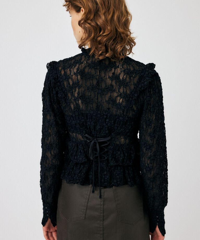 MOUSSY「RUFFLE LACY CUT ブラウス」|Tシャツ・カットソー|
