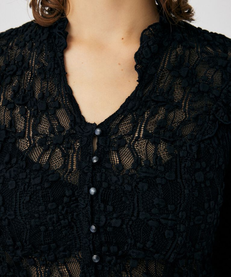 MOUSSY「RUFFLE LACY CUT ブラウス」|Tシャツ・カットソー|