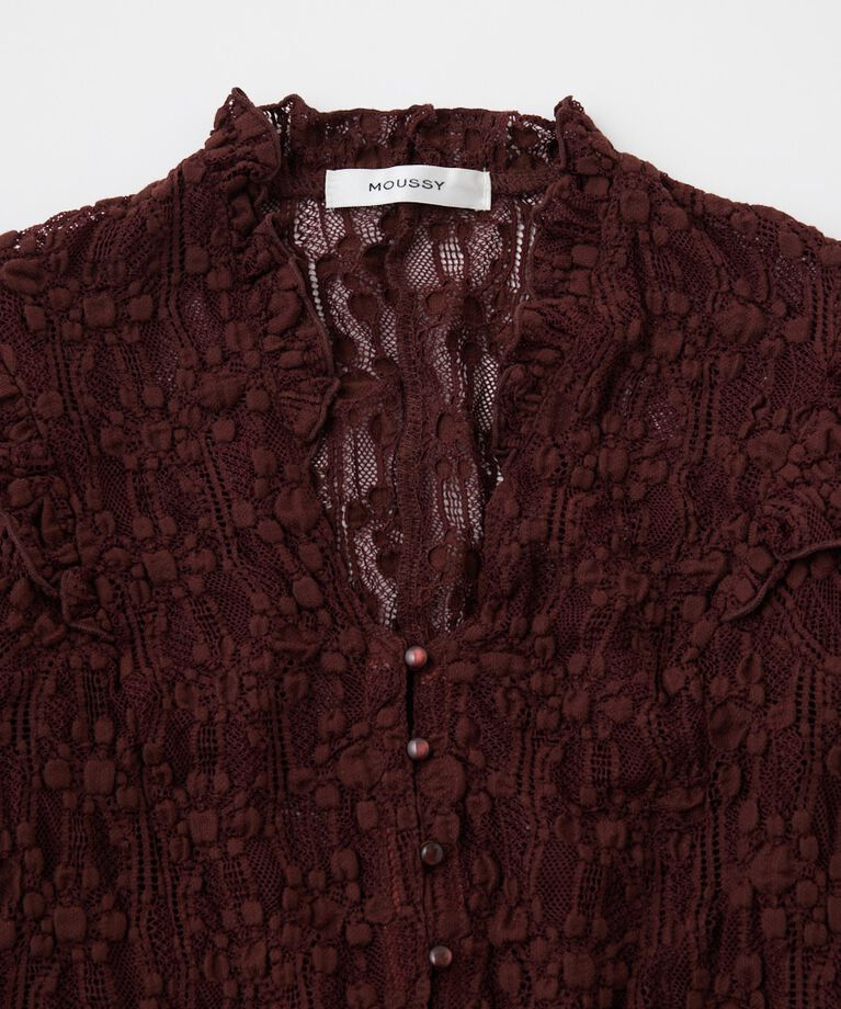 MOUSSY「RUFFLE LACY CUT ブラウス」|Tシャツ・カットソー|