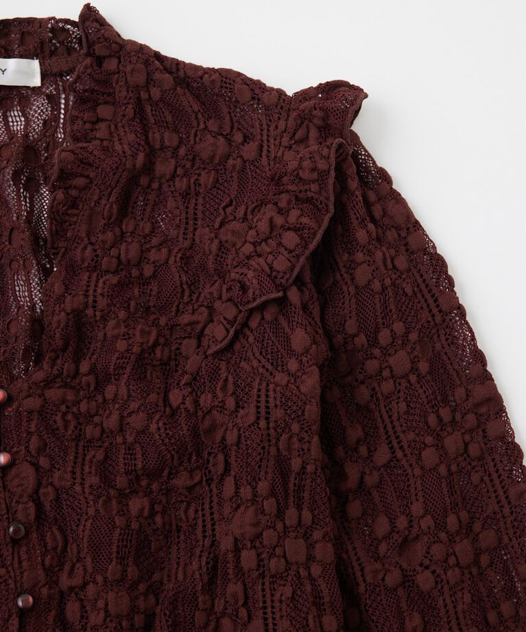 MOUSSY「RUFFLE LACY CUT ブラウス」|Tシャツ・カットソー|