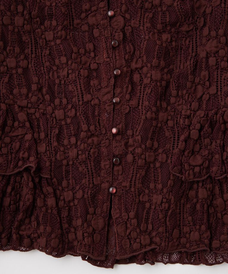 MOUSSY「RUFFLE LACY CUT ブラウス」|Tシャツ・カットソー|