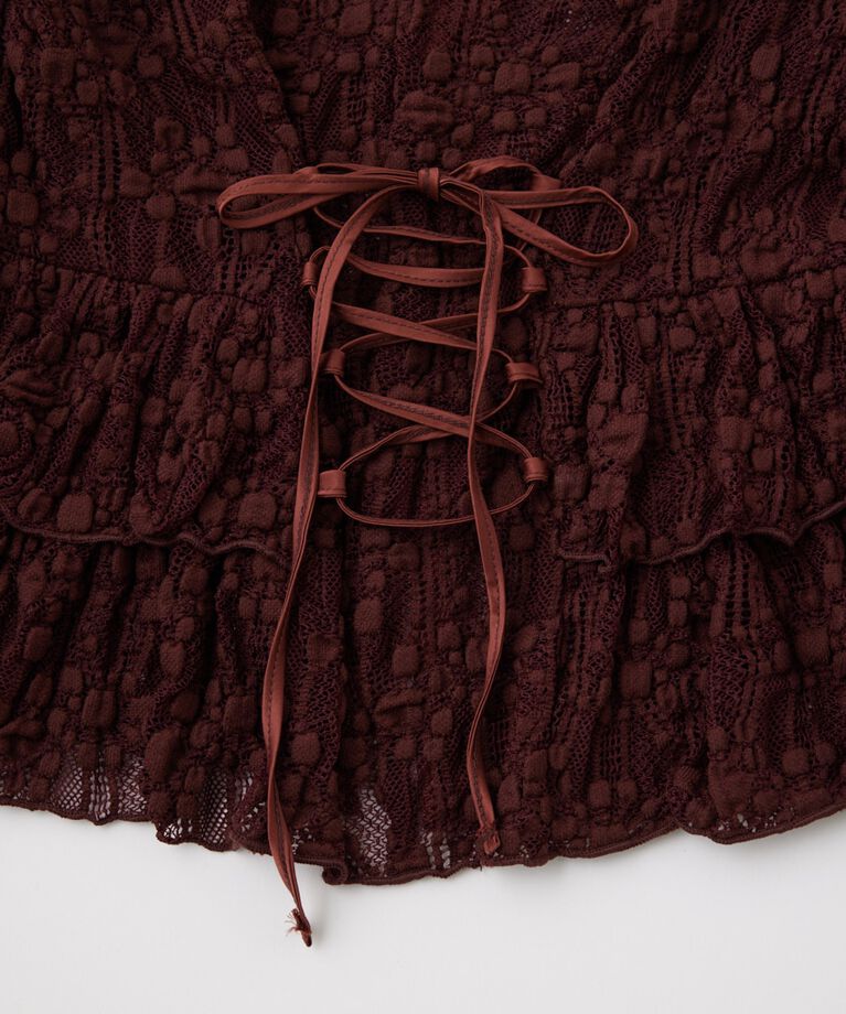 MOUSSY「RUFFLE LACY CUT ブラウス」|Tシャツ・カットソー|