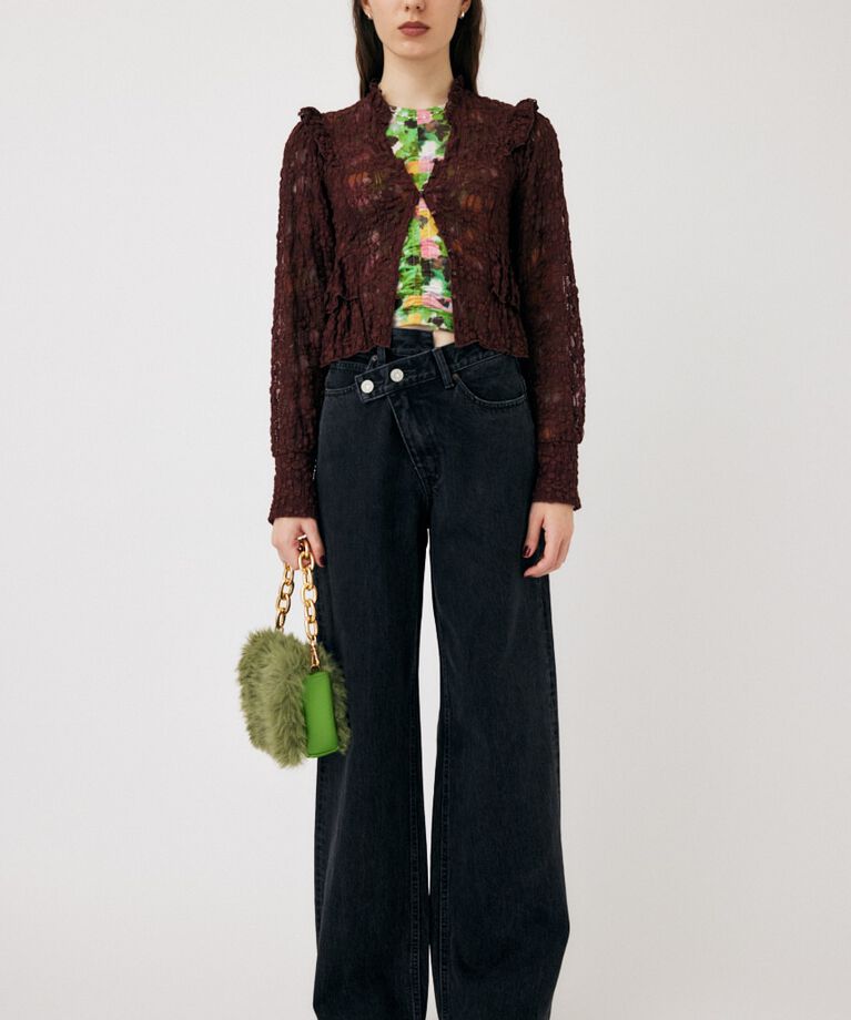 MOUSSY「RUFFLE LACY CUT ブラウス」|Tシャツ・カットソー|