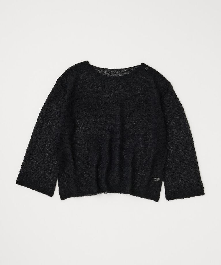 MOUSSY「NEP YARN LOOSE OVER ニット」|ニット・セーター|BLK