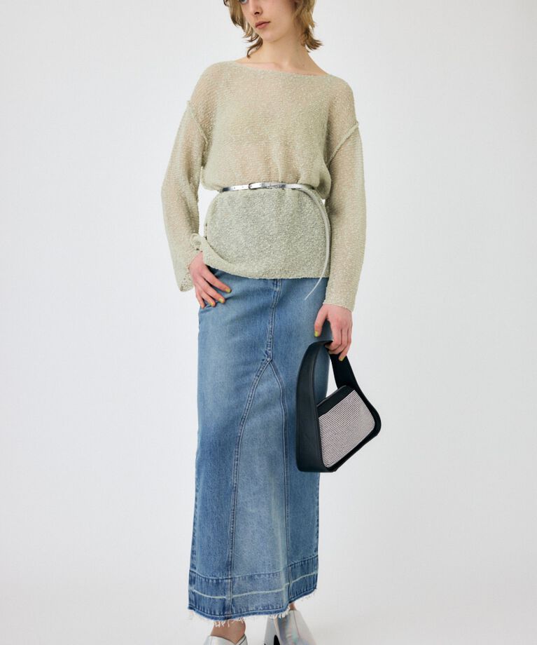 MOUSSY「NEP YARN LOOSE OVER ニット」|ニット・セーター|L/GRN1