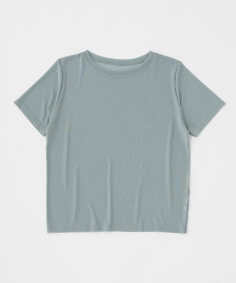MOUSSY「RHINESTONE SHEER Tシャツ」|Tシャツ・カットソー|