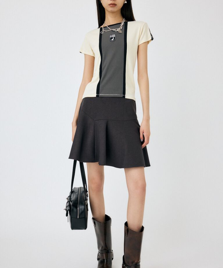 MOUSSY「TARTAN ASSYMMETRY ミニスカート」|スカート|D/GRY3