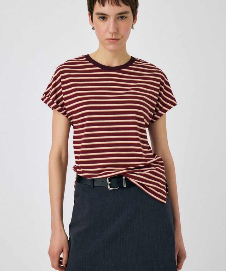 MOUSSY「ROLL SLEEVE マルチストライプ TEE」|Tシャツ・カットソー|BRD
