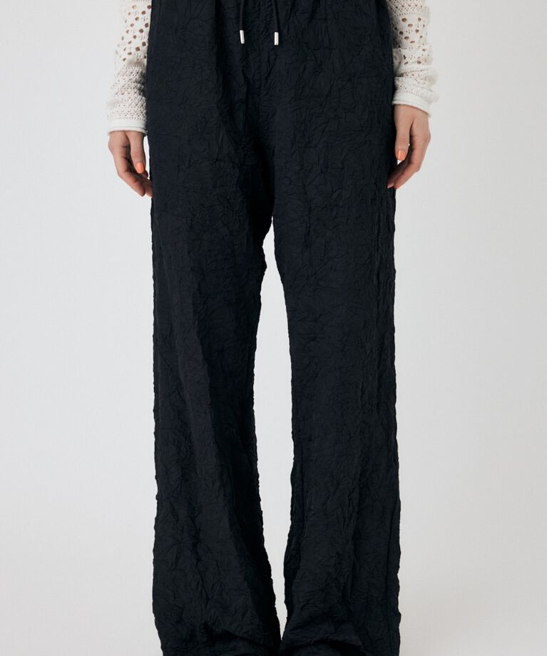 MOUSSY「CRINKLED サテンパンツ」|その他|BLK