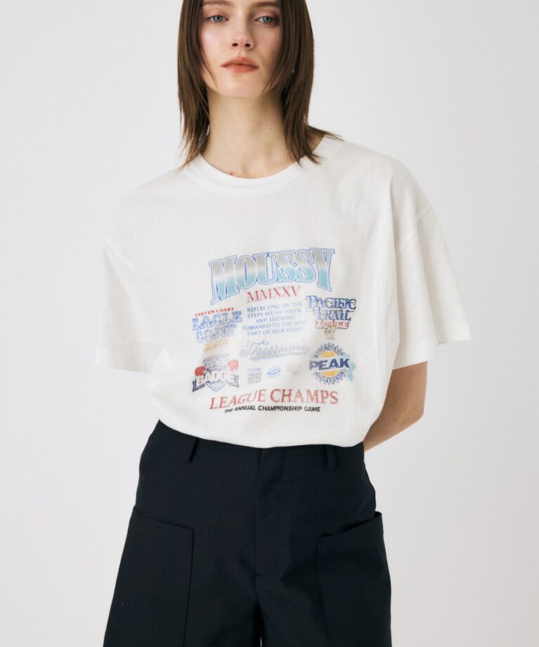 MOUSSY「MOUSSY LEAGUE CHAMPS 25 Tシャツ」|Tシャツ・カットソー|