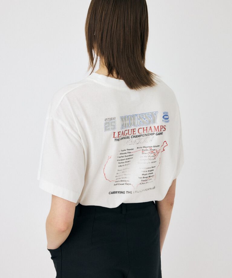 MOUSSY「MOUSSY LEAGUE CHAMPS 25 Tシャツ」|Tシャツ・カットソー|