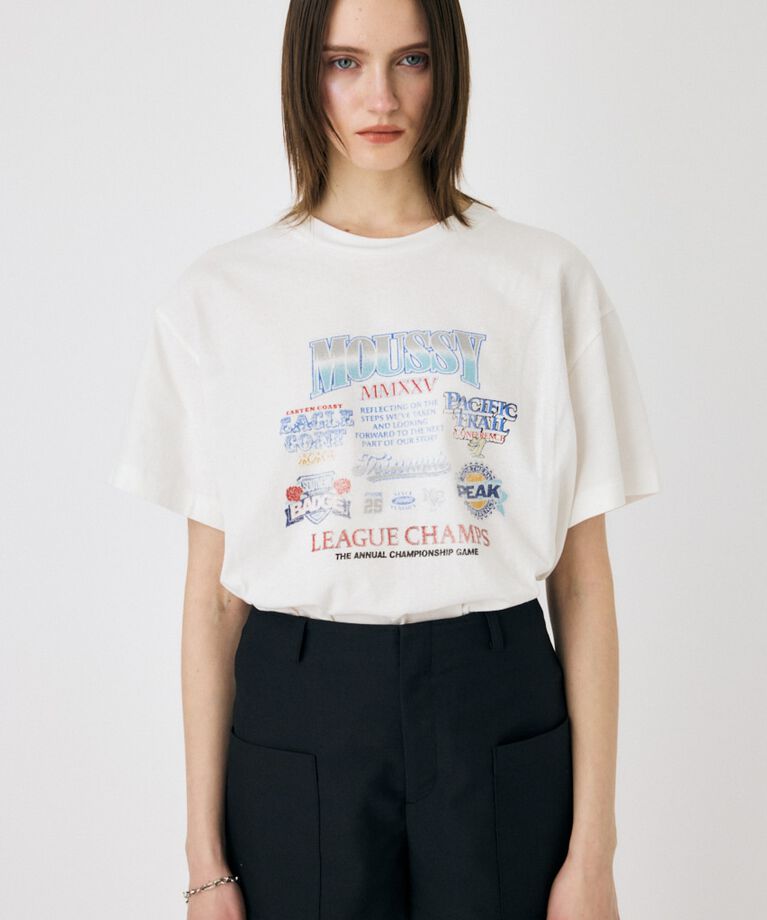MOUSSY「MOUSSY LEAGUE CHAMPS 25 Tシャツ」|Tシャツ・カットソー|
