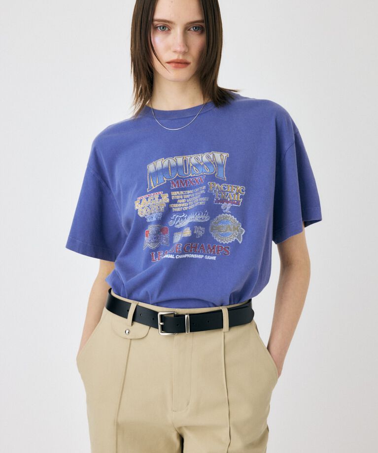 MOUSSY「MOUSSY LEAGUE CHAMPS 25 Tシャツ」|Tシャツ・カットソー|BLU