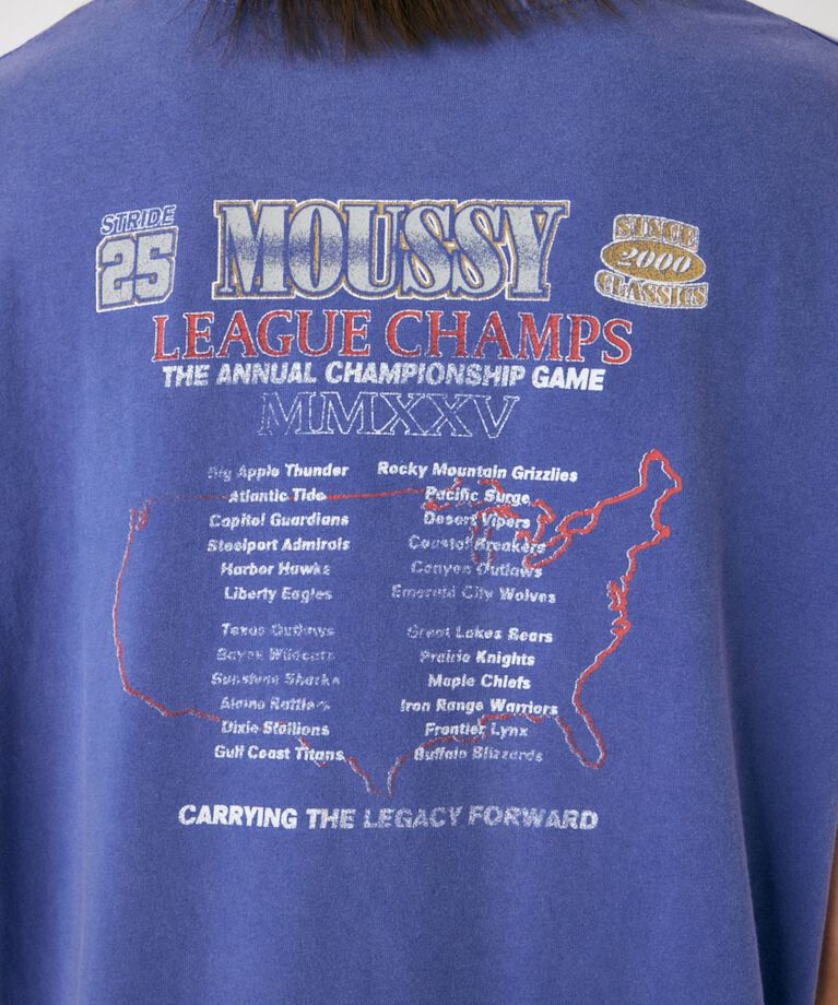 MOUSSY「MOUSSY LEAGUE CHAMPS 25 Tシャツ」|Tシャツ・カットソー|