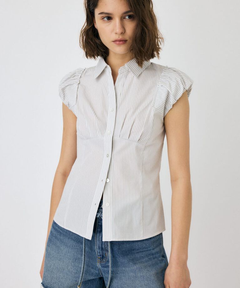 MOUSSY「PIN STRIPE FIT シャツ」|シャツ・ブラウス|WHT
